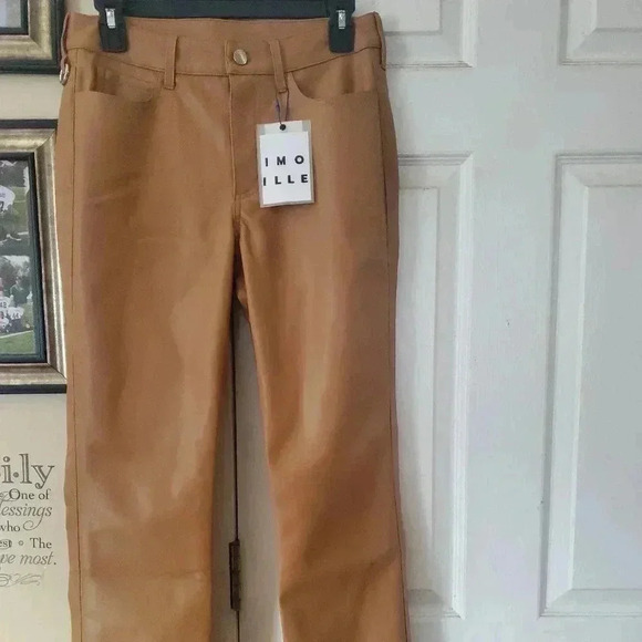 SIMON MILLER FAUX VEGAN LEATHER PANTS - Picture 1 of 6